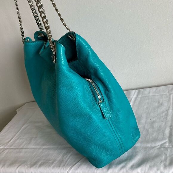 MICHAEL KORS Blue Raven Selma Chain Tote Shoulder Bag Bedford Fulton - Picture 2 of 10